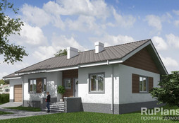 РН-249 Одноэтажный дом с гаражом  11,5 x 17,6 м.