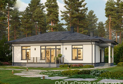 ПД-29 Одноэтажный дом с тремя комнатами 15,7 м x 13,3 м